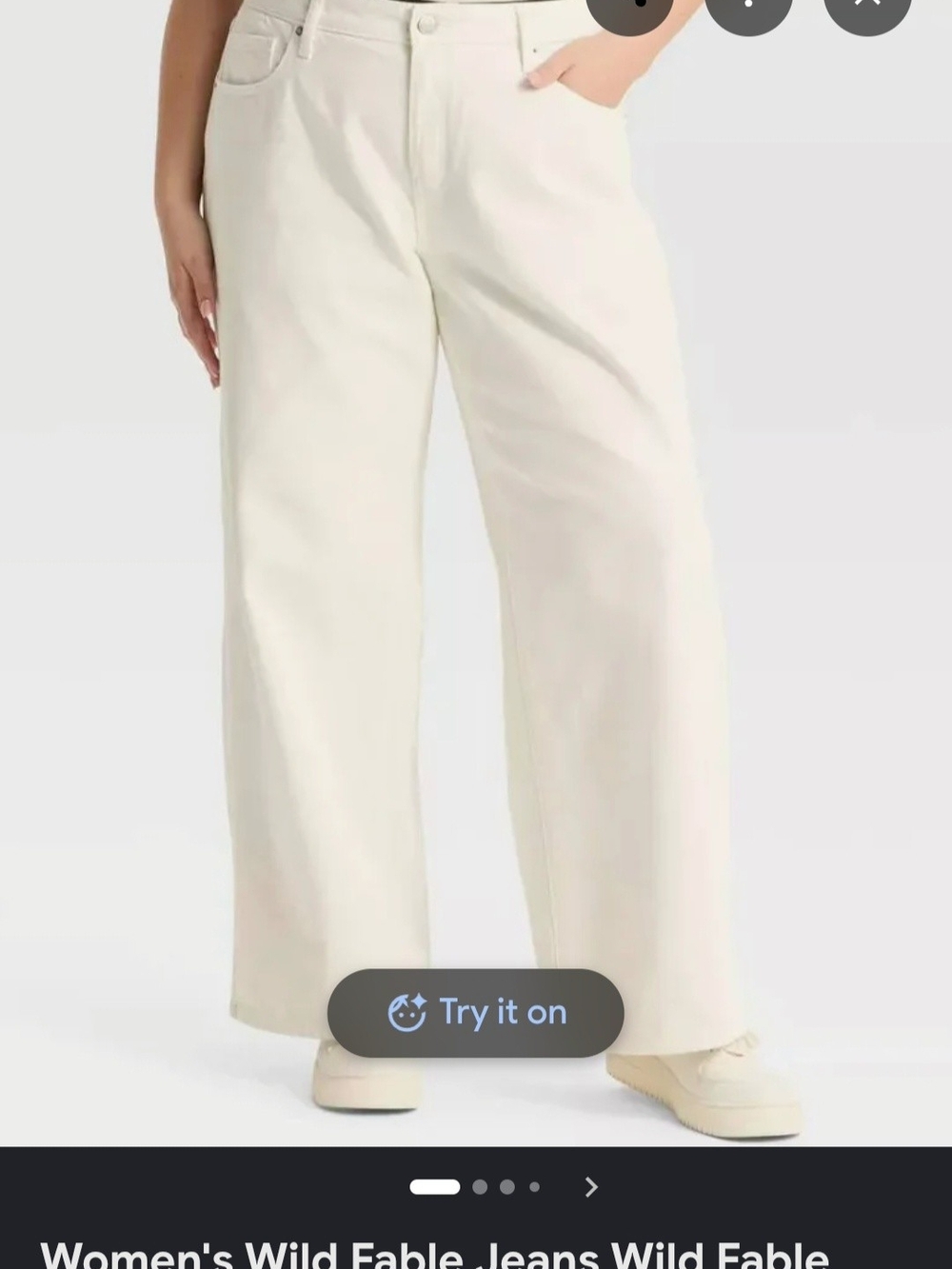 Wild Fable Women's Wide-Leg Jeans in Off-White